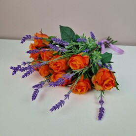 Искусственные цветы букет розы и лаванда