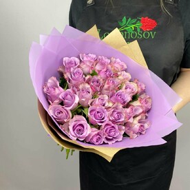Букет из 25 фиолетовых роз