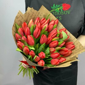 Букет из 49 красных тюльпанов