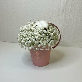 Букет гипсофила в стаканчике "Крафтовый пломбир"