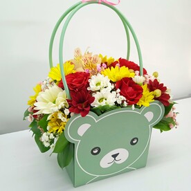 Букет в сумочке Мишутка