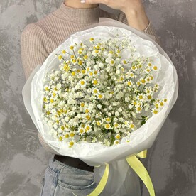 Летнее облачко⛅️ Букет из ромашек и гипсофилы️