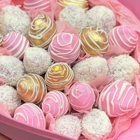 Клубничный букет, розовый золотой 🧡💛 съедобный