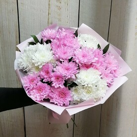 Букет из кустовой хризантемы Жемчуг