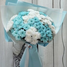 Букет из кустовой хризантемы Морской бриз