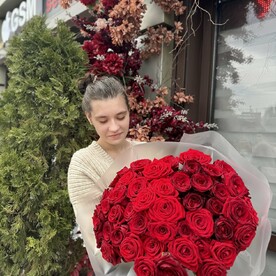 Букет из 55 красных роз