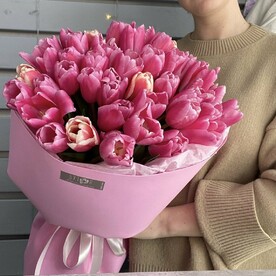 Букет из розовых тюльпанов