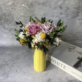 Стабилизированная композиция в вазе «Солнечное тепло»