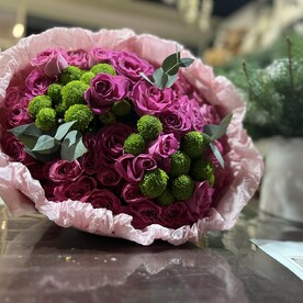 Букет из пионовидных роз баблс