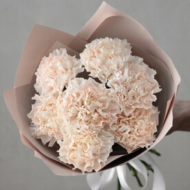 Нежный букет-комплимент с кремовыми гвоздиками