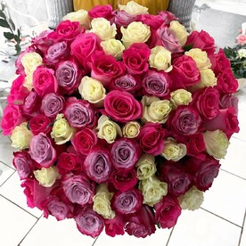 101 цветная роза Эквадор