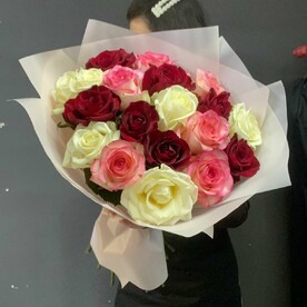 Роза 19шт микс