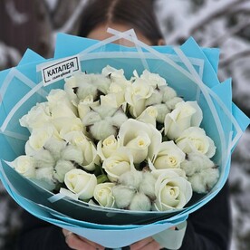 Букет 25 белых роз