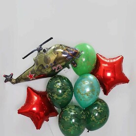 Фонтан из воздушных шаров Вертолет