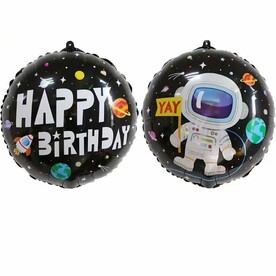 Фольгированный шар с гелием с днем рождения "Космонавт" - 45см1шт