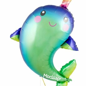 Фольгированный воздушный шар фигура Нарвал