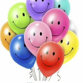 Воздушные шары с гелием смайлики ассорти, 7 шт