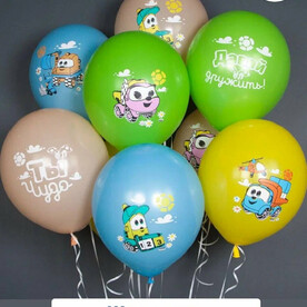 Воздушные шары с гелием на день рождения Грузовичок Лева, цветные9 шт