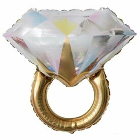 Воздушный шар с гелием фольгированная фигура Кольцо золото