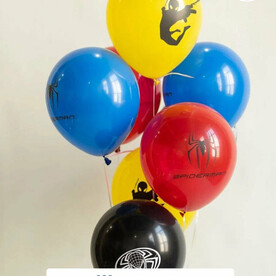 Воздушные шары с гелием на день рождения Человек Паук 9 шт