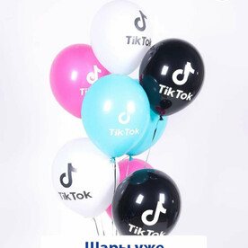 Воздушные шары с гелием на праздник, Тик ток, Tik Tok цветные, 9 шт