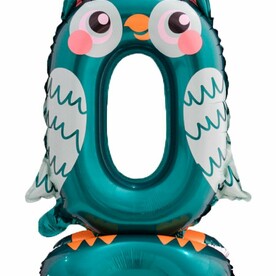 Воздушный шар цифра на подставке 0 в виде совы