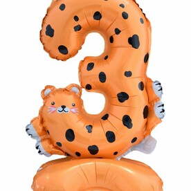 Воздушный шар цифра на подставке 3 в виде тигра