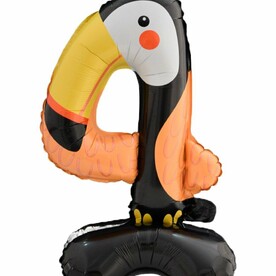 Воздушный шар цифра на подставке 4 в виде тукана