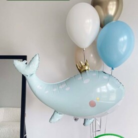 Фонтан воздушных шаров с гелием, воздушные шары на день рождения Кит в короне