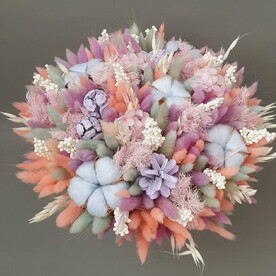 Букет сухоцветов с хлопком