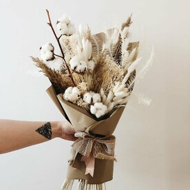 Букет сухоцветов с хлопком
