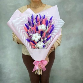 Букет сухоцветов с хлопком