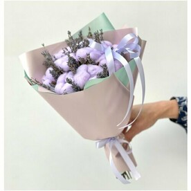 Букет сухоцветов из лаванды и хлопка