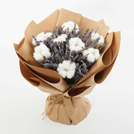 Букет сухоцветов из хлопком и лавандой