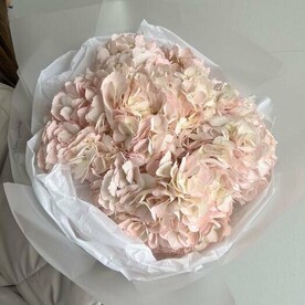 Монобукет из 7 розовых гортензий от студии Mnogo Tsvetov