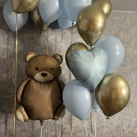 Набор воздушных шаров для мальчика с мишкой