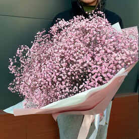 Букет "Розовое облако" из 15 розовых гипсофил