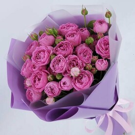 Кустовые пион. Розы Мисти Баблс