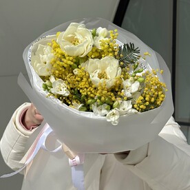 Букет Тюльпаны и мимоза