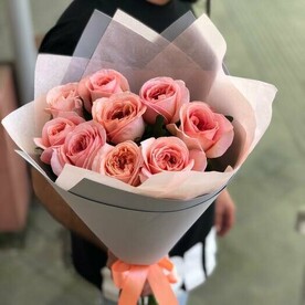 Розы пионовидные 9 штук