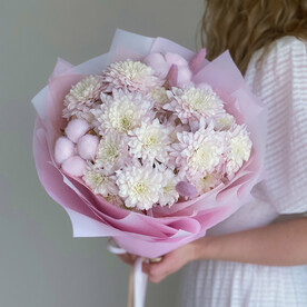 ⭐️ Букет хризантемы с хлопком "Симпатия"