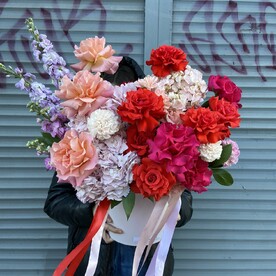 Коробка Премиум из Роз и Гортензий