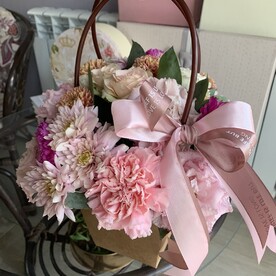 Цветочная сумочка в розовых оттенках