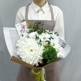 Букет кустовой хризантемы, хризантема Магнумы, диантус киви