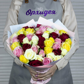 51 роза микс 40 см
