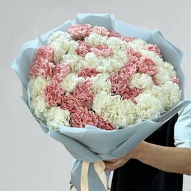 Букет из 49 нежных диантусов