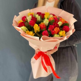 Яркий микс 35 роз