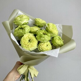 Букет «Махровый лайм» из невероятных салатовых роз