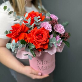 Коробка шляпная сборная "МОЕЙ МАМЕ"