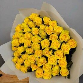 Букет из 51 желтой розы 60 см